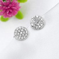 Round Silver Studs with Cubic Zirconia - Image 2