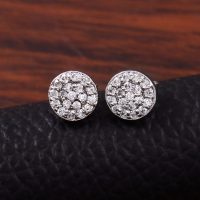 Round Silver Studs with Cubic Zirconia - Image 4