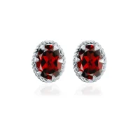 tar studs garnet 5x7mm oval