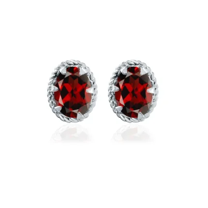 tar studs garnet 5x7mm oval