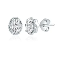 side view of tar studs cubic zirconia 5x7mm oval