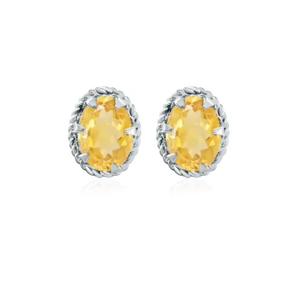 tar studs citrine 5x7mm oval