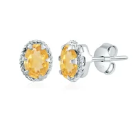 side view of tar studs citrine 5x7mm oval