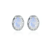 tar studs rainbow moonstone 5x7mm oval