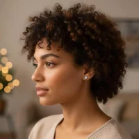 model wearing tar studs rainbow moonstone 5x7mm oval