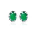 tar studs green onyx 5x7mm oval