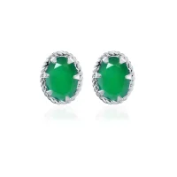 tar studs green onyx 5x7mm oval