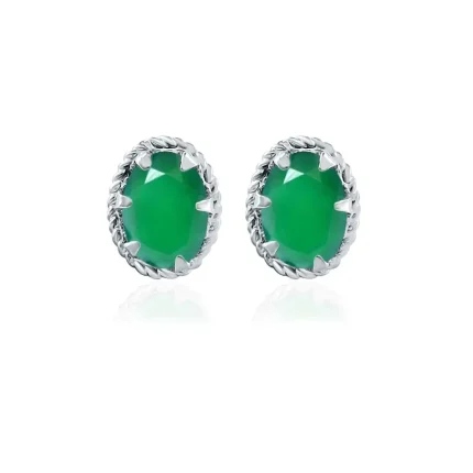 tar studs green onyx 5x7mm oval