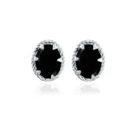 tar studs black onyx 5x7mm oval