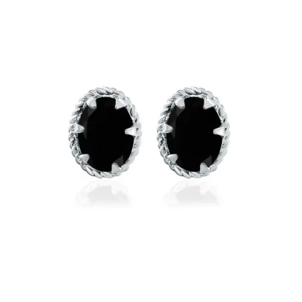 tar studs black onyx 5x7mm oval