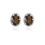 tar studs smoky quartz 5x7mm oval