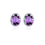 tar studs amethyst 5x7mm oval