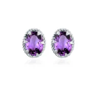 tar studs amethyst 5x7mm oval