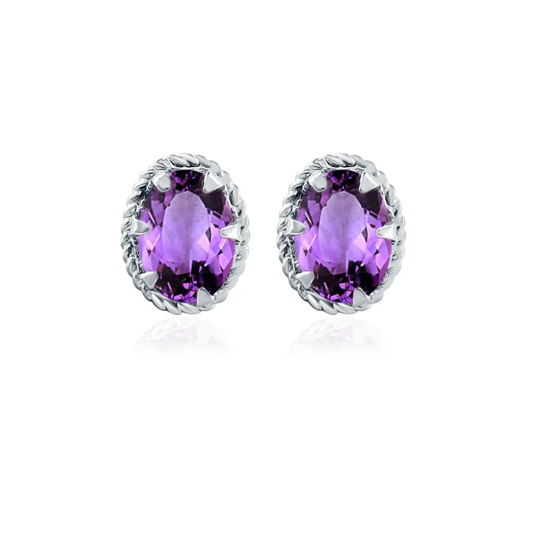 studs gemstone tar 1i amethyst a tar studs amethyst 5x7mm oval