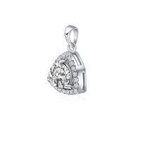 Triangular Shaped Cluster Silver Pendant Set with 6mm Round Cubic Zirconia Gemstone & small round Cubic Zirconia - Image 2