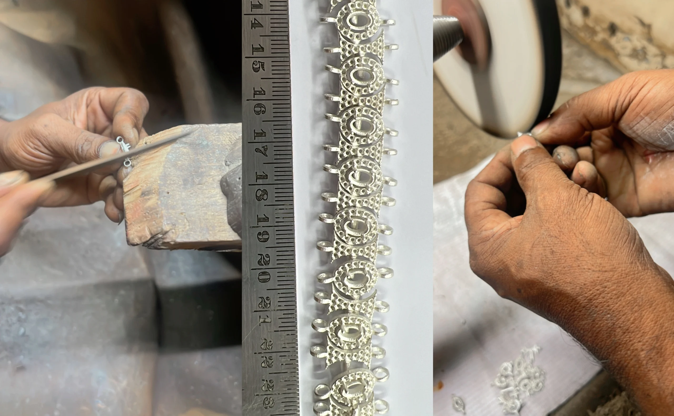 making of handmade silver jewelry