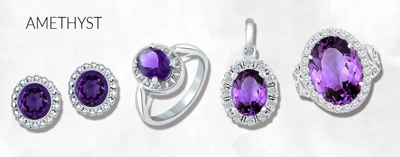 amethyst studded silver jewellery gemstone mobile