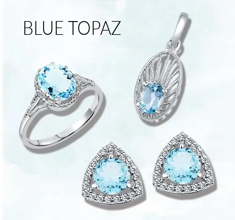 blue topaz studded silver jewellery gemstone mobile