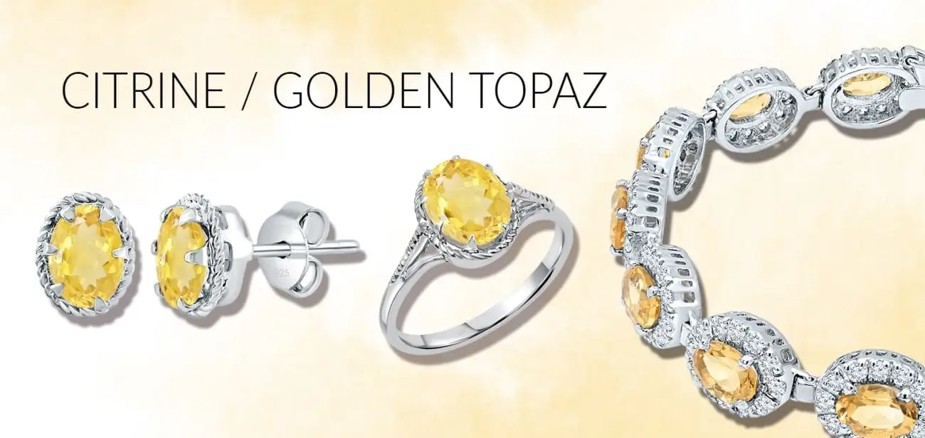 citrine studded silver jewellery gemstone