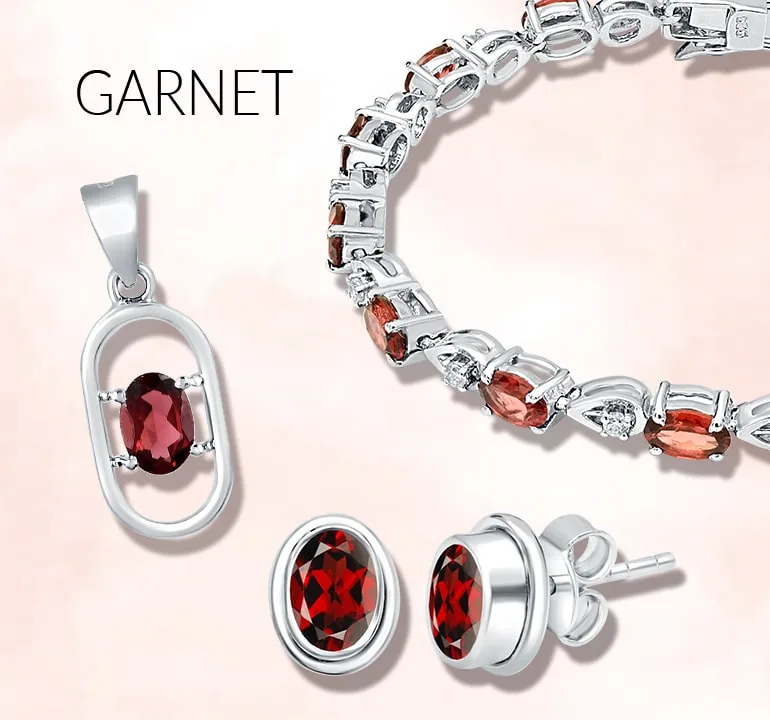 garnet studded silver jewellery gemstone mobile
