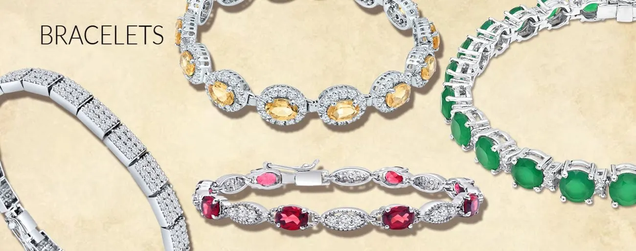 gemstone studded silver bracelets mobile