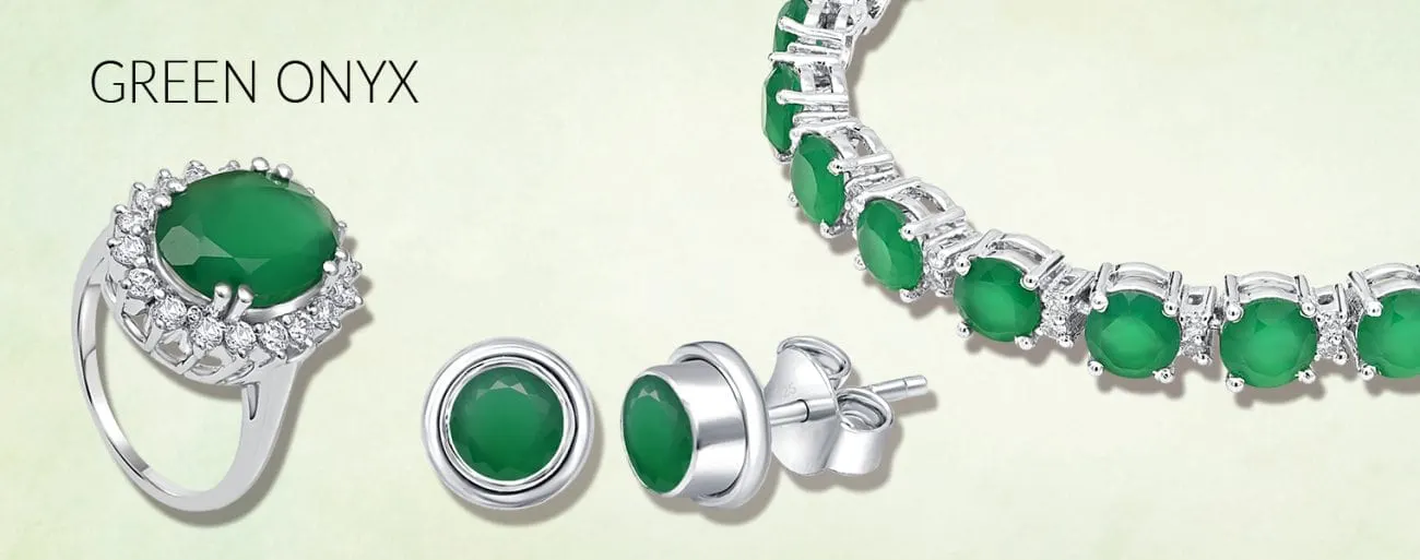 green onyx studded silver jewellery gemstone mobile