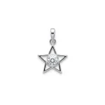 Star shaped silver pendant with cubic zirconia