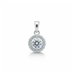 round shaped 6mm cluster silver pendant with cubic zirconia