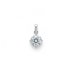 single piece 8mm silver pendant cubic zirconia