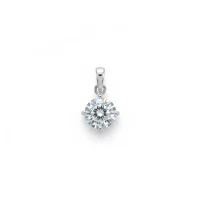 single piece 8mm silver pendant cubic zirconia