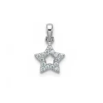 star shaped hollow silver pendant with cubic zirconia