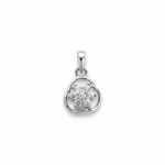 flower shaped seven piece cubic zirconia silver pendant
