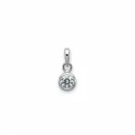 silver pendant with 5mm cubic zirconia in band setting