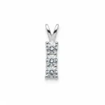 silver pendant with three piece 4mm round cubic zirconia