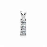 silver pendant with three piece 4mm round cubic zirconia