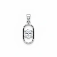 oval shaped 5x7 mm cubic zirconia pendant