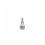 silver pendant with 4mm cubic zirconia in band setting