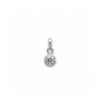 silver pendant with 4mm cubic zirconia in band setting