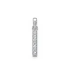 line shaped silver pendant with cubic zirconia