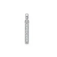 line shaped silver pendant with cubic zirconia