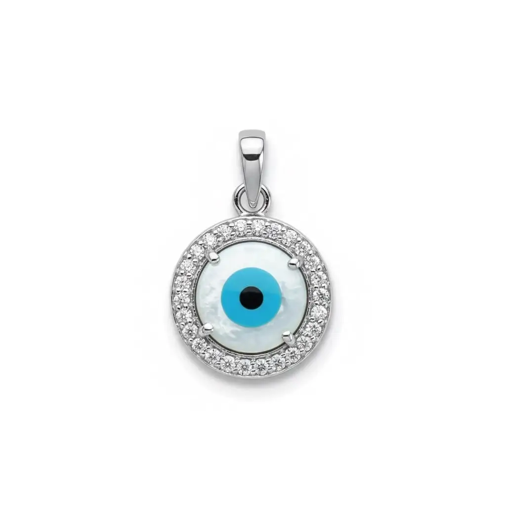 pendant evil eye 19 a silver pendant with 10mm round shaped cluster evil eye