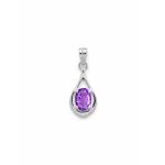 silver pendant with 5x7 mm oval shaped brazilian amethyst