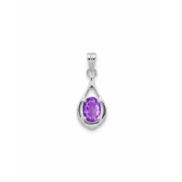 silver pendant with 5x7 mm oval shaped brazilian amethyst
