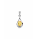 silver pendant with 5x7 mm oval shaped citrine