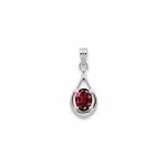 silver pendant with 5x7 mm oval shaped garnet