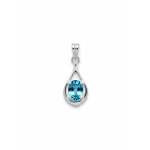 silver pendant with 5x7 mm oval shaped swiss blue topaz