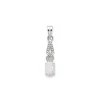 silver pendant with 5x7 mm oval rainbow moonstone cabochon