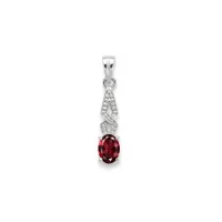 silver pendant with 5x7 mm oval garnet