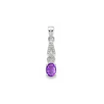 silver pendant with 5x7 mm oval brazilian amethyst