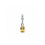silver pendant with 5x7 mm oval citrine